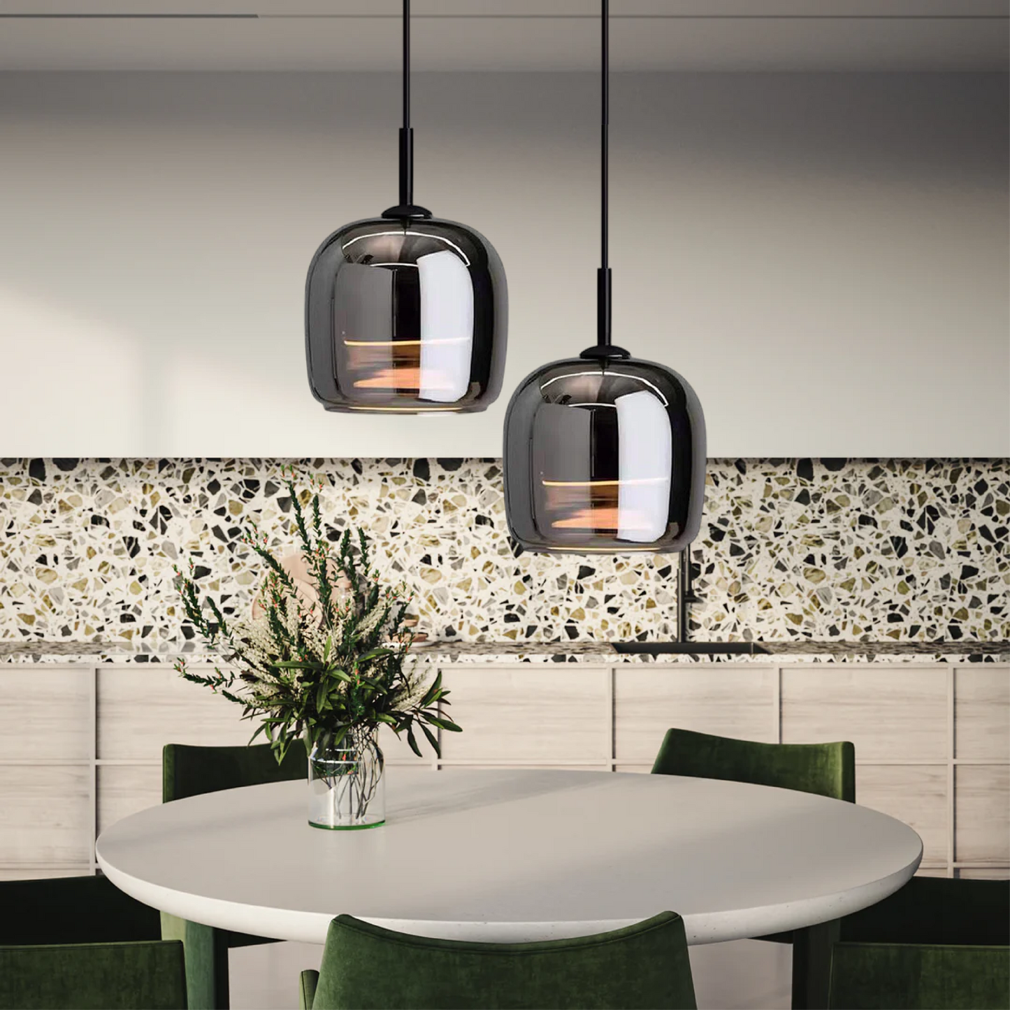 NoirNorse – Noordse hanglamp in zwart glas