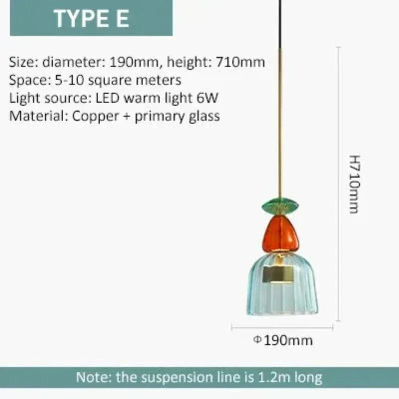 VivaLume | Hanglamp en Gekleurd Glas voor Warme Sfeer