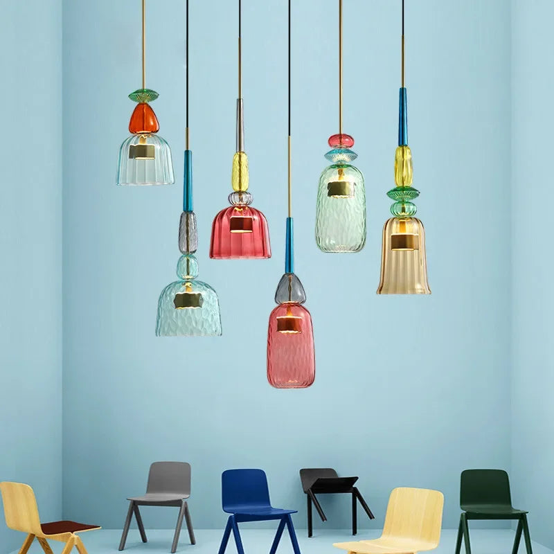 VivaLume | Hanglamp en Gekleurd Glas voor Warme Sfeer