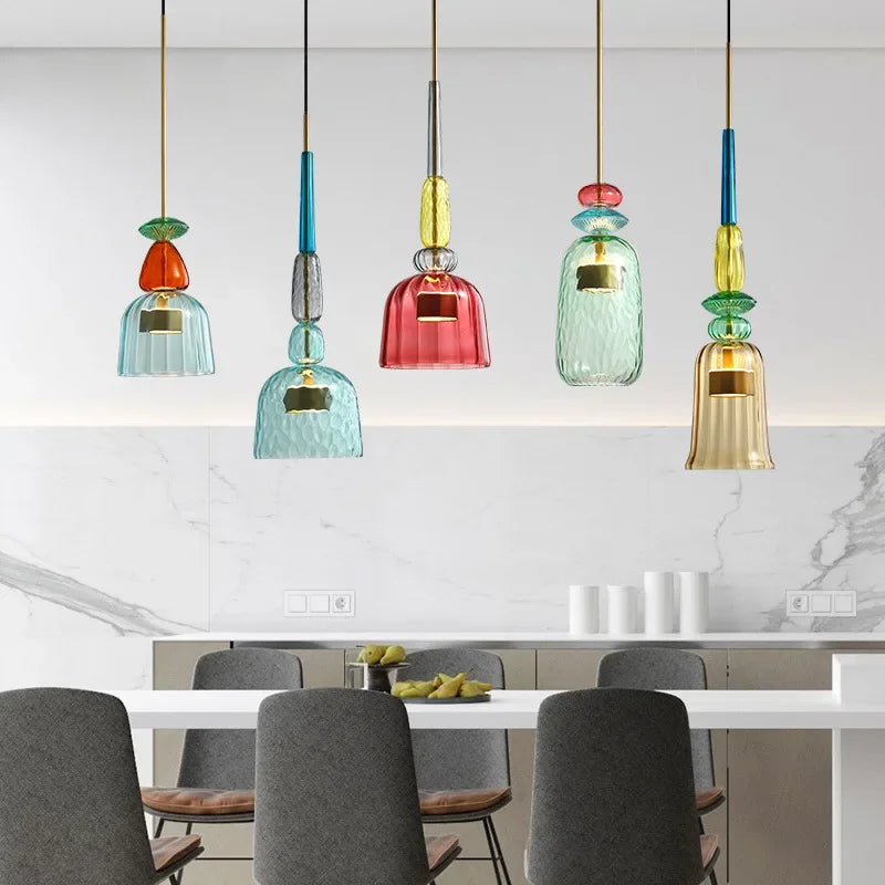 VivaLume | Hanglamp en Gekleurd Glas voor Warme Sfeer