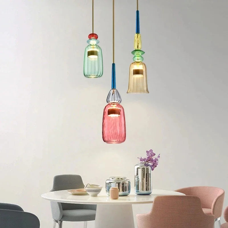 VivaLume | Hanglamp en Gekleurd Glas voor Warme Sfeer
