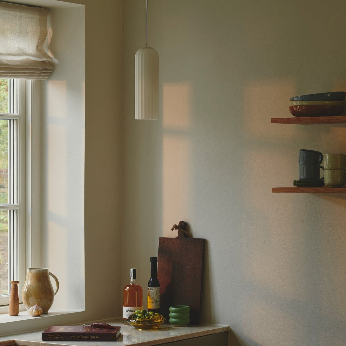 Lustrae | Hanglamp met 3 lichtpunten in geribbeld glas