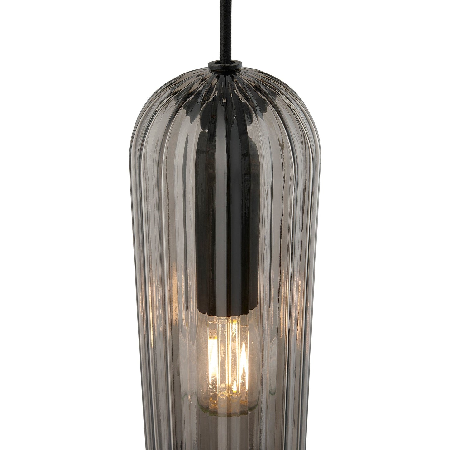 Lustrae | Hanglamp met 3 lichtpunten in geribbeld glas