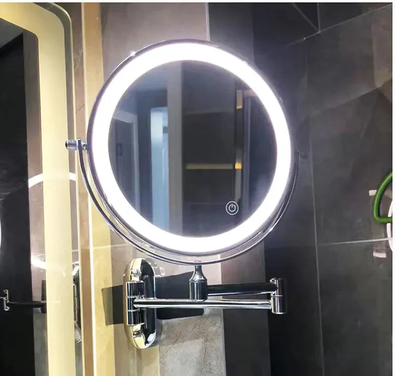 NoirVision – Oplaadbare Zwarte LED Vergrotende Spiegel voor Make-up en Badkamer