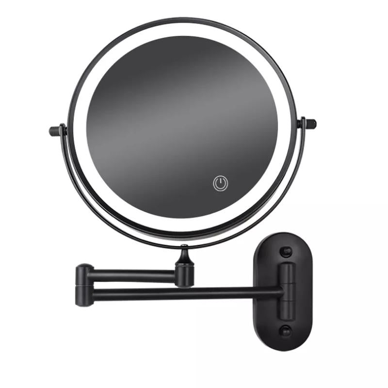 NoirVision – Oplaadbare Zwarte LED Vergrotende Spiegel voor Make-up en Badkamer
