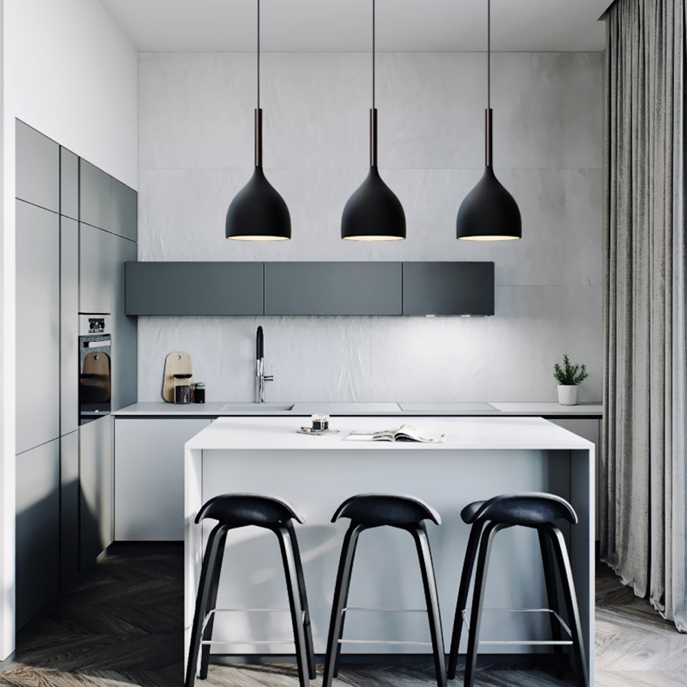 Triplum | Moderne hanglamp met drie lampen in hars