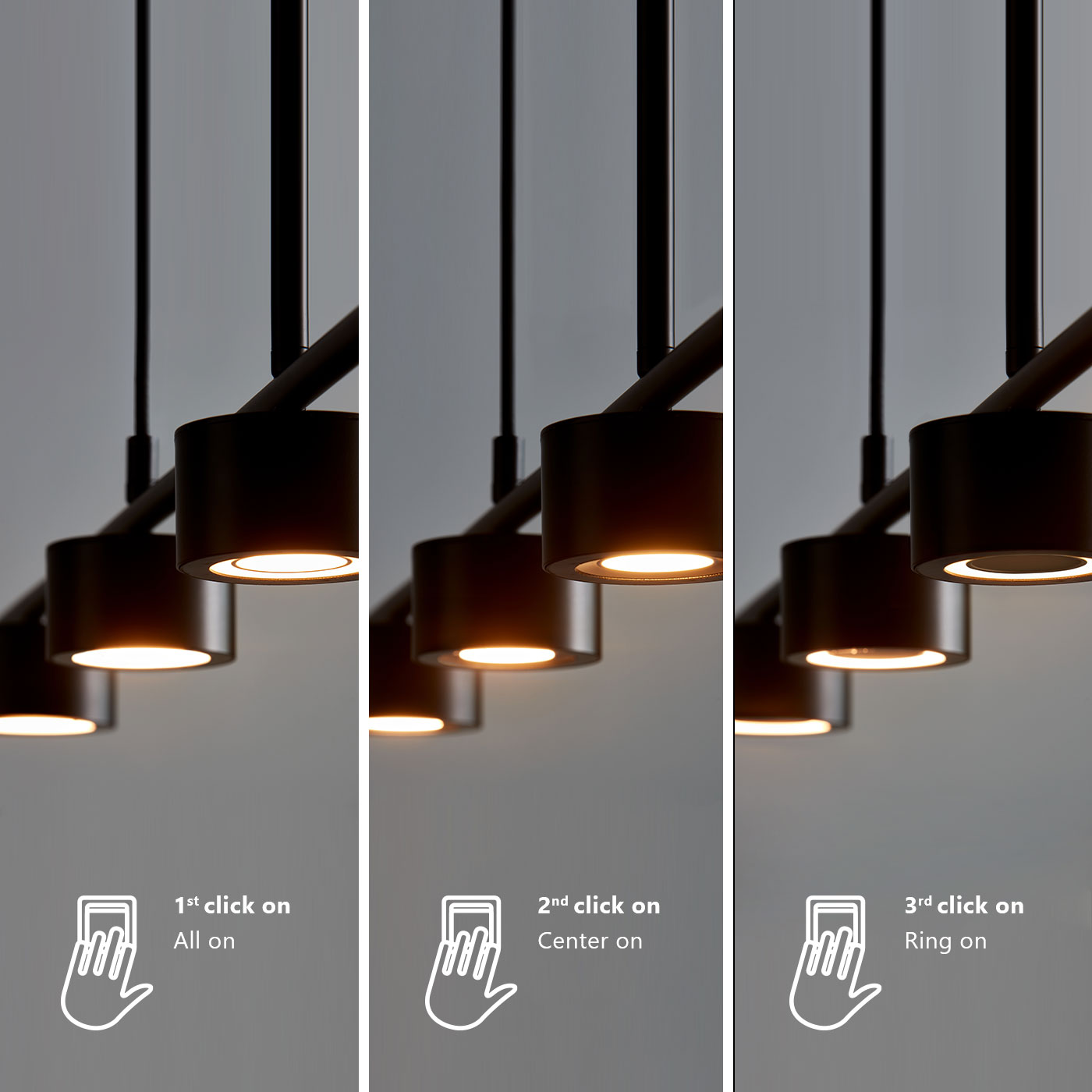 LumiNord | LED hanglamp 4 spots met geïntegreerde MoodMaker