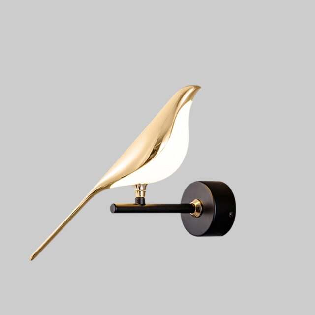 Design wandlamp gouden vogel | Mrbird