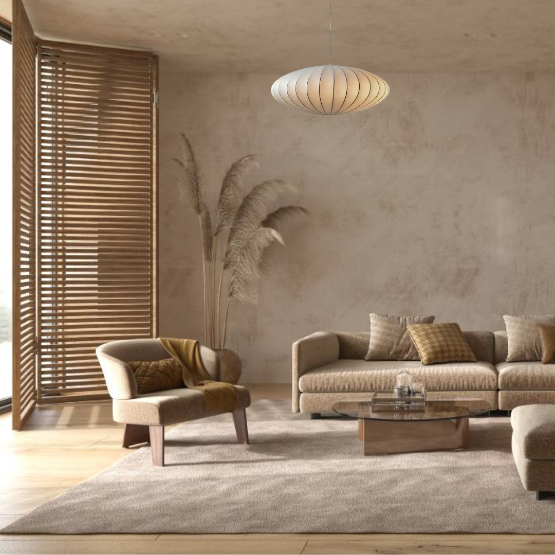 Silkure | Elegante plafondlamp van zijde en metaal