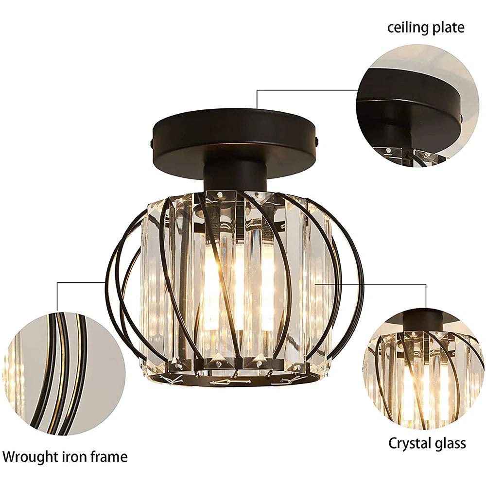 Glacera | Plafondlamp Glas & Metaal in Noordse Stijl