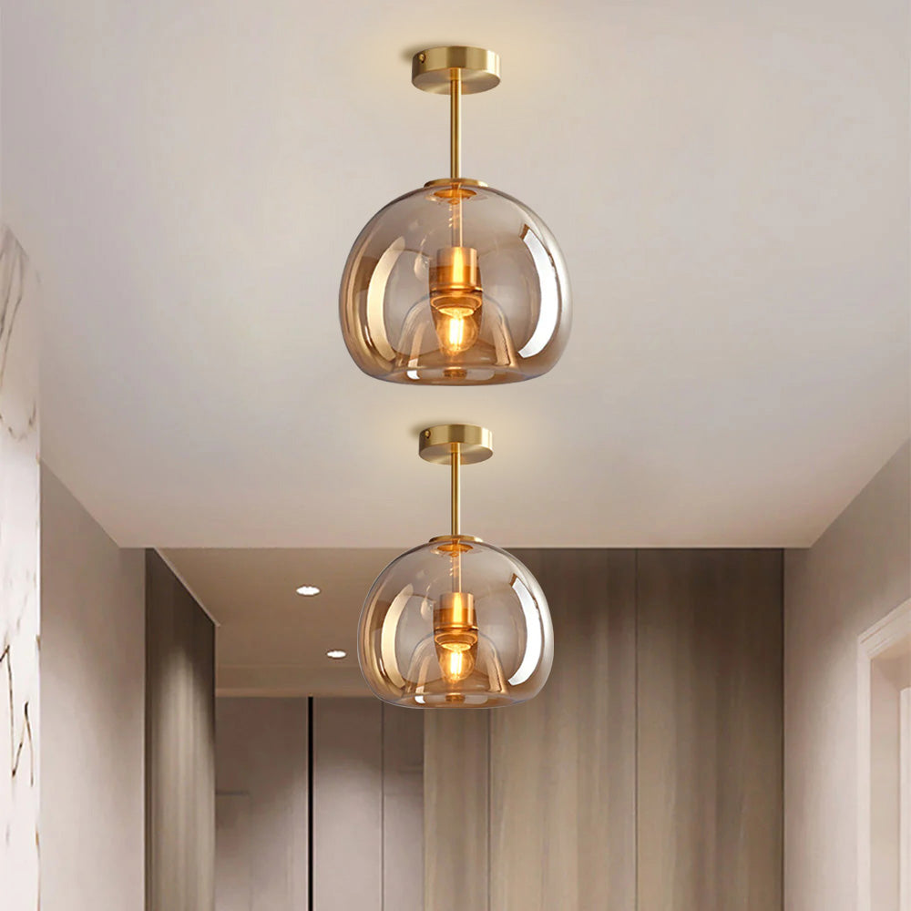 Vintara | Moderne plafondlamp en koperen glas
