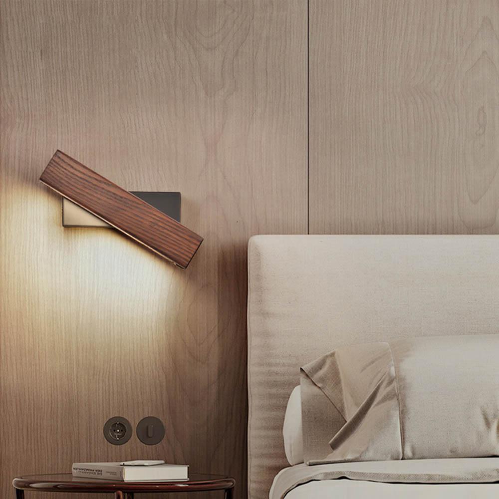 TimberTwist – Draaibare LED Wandlamp van Hout en IJzer