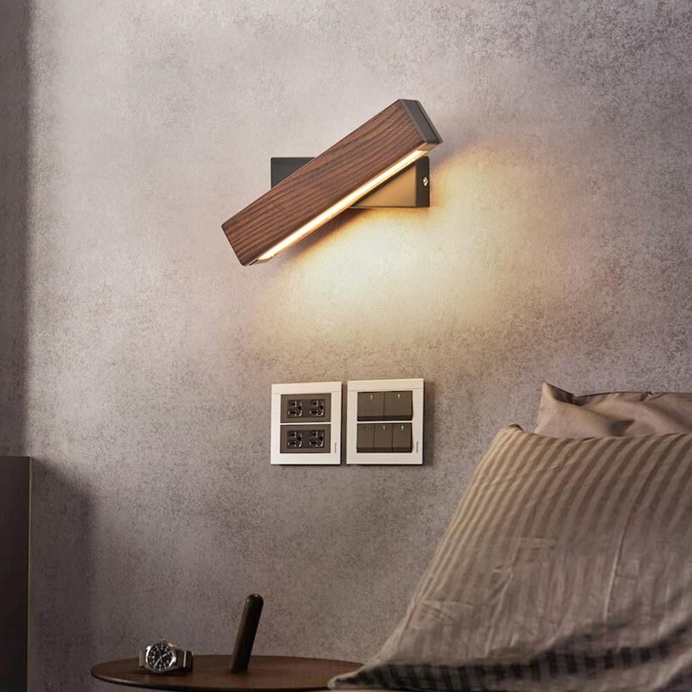 TimberTwist – Draaibare LED Wandlamp van Hout en IJzer