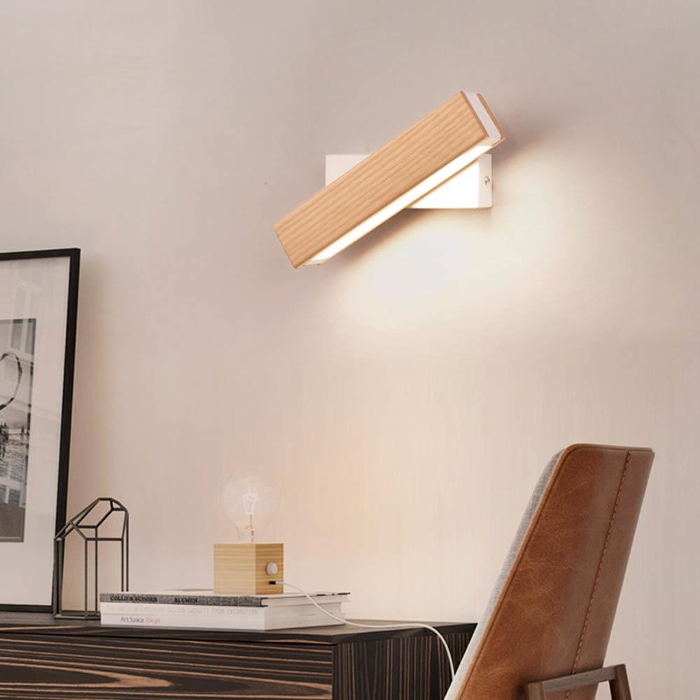 TimberTwist – Draaibare LED Wandlamp van Hout en IJzer