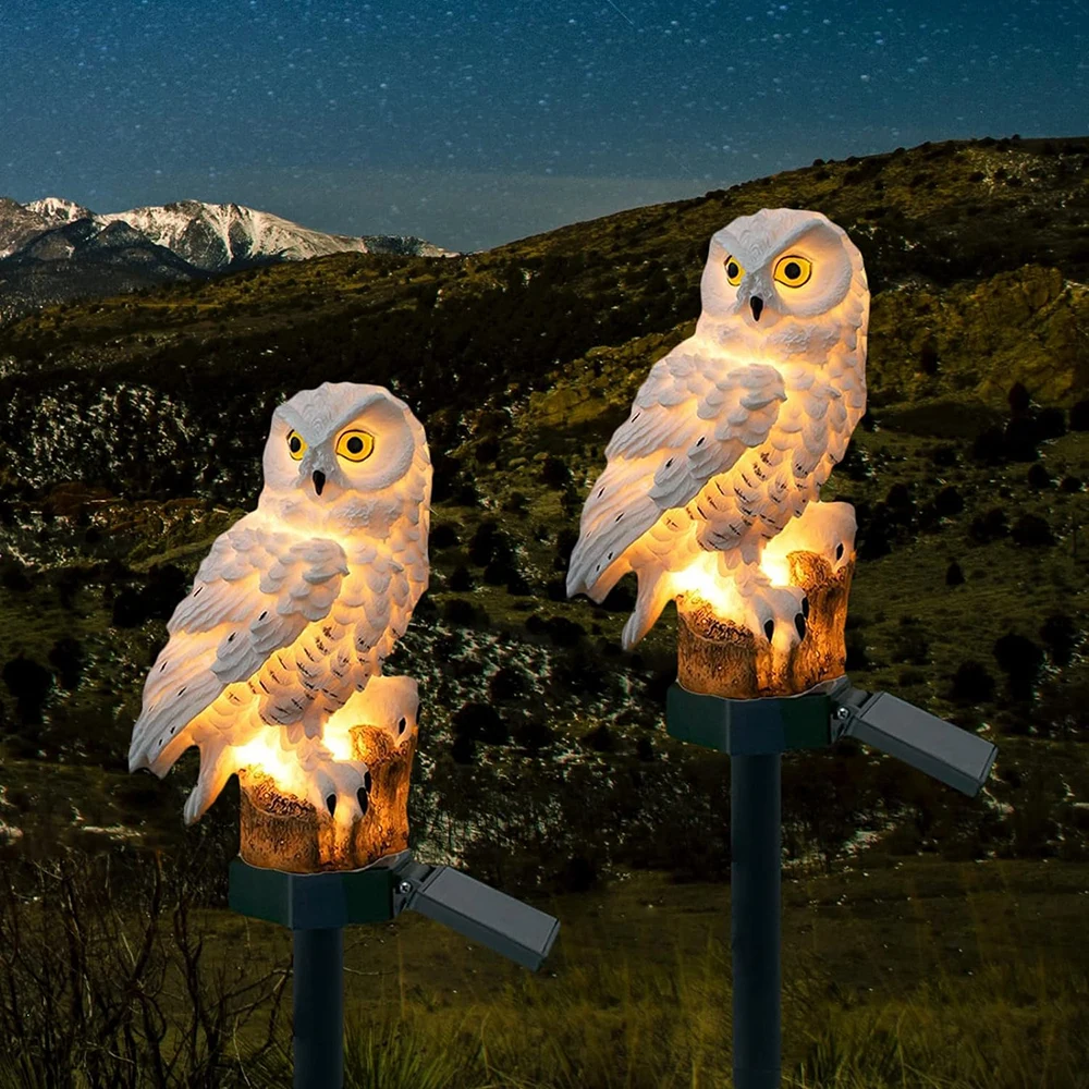 Owlora – Duo van Uil Zonnepanelenlampen voor Tuin
