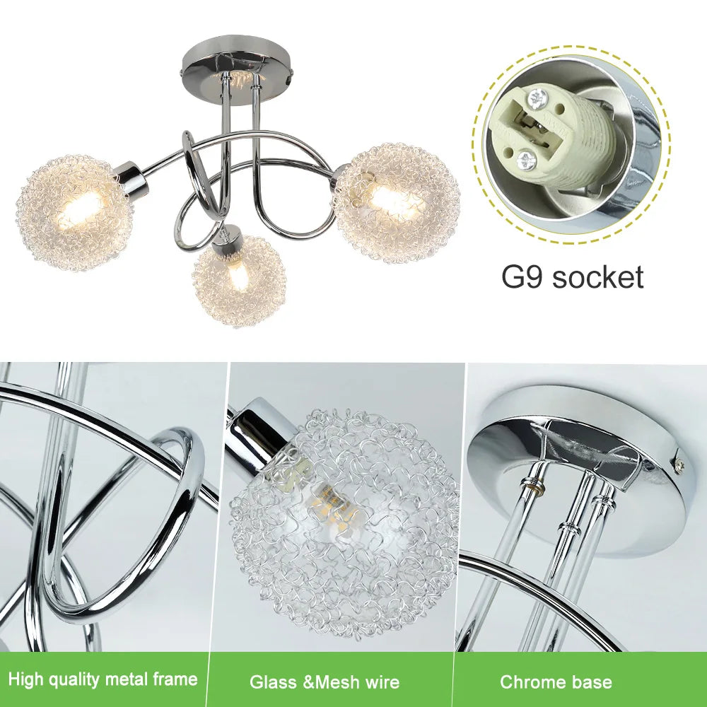 Orbelya | Moderne plafondlamp met 3 glazen bollen