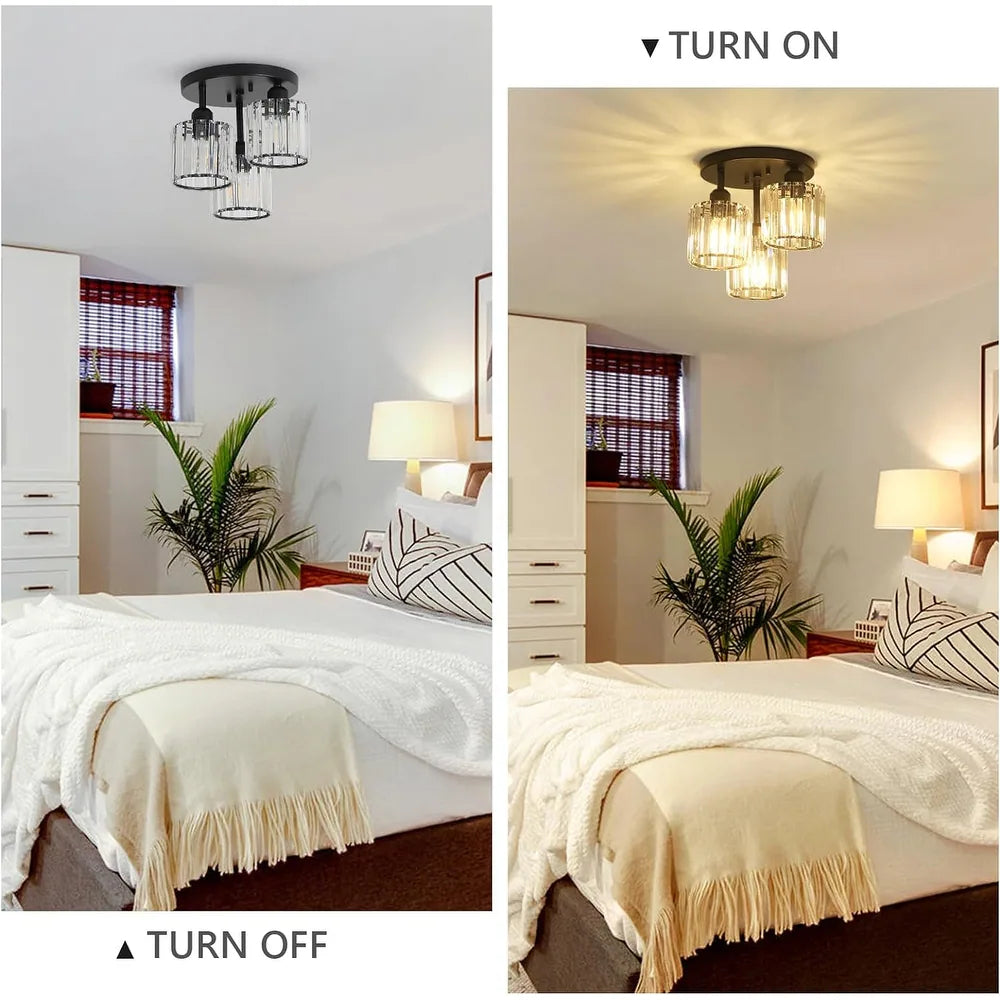 Clairvia | Moderne half-inbouw plafondlamp van glas en metaal