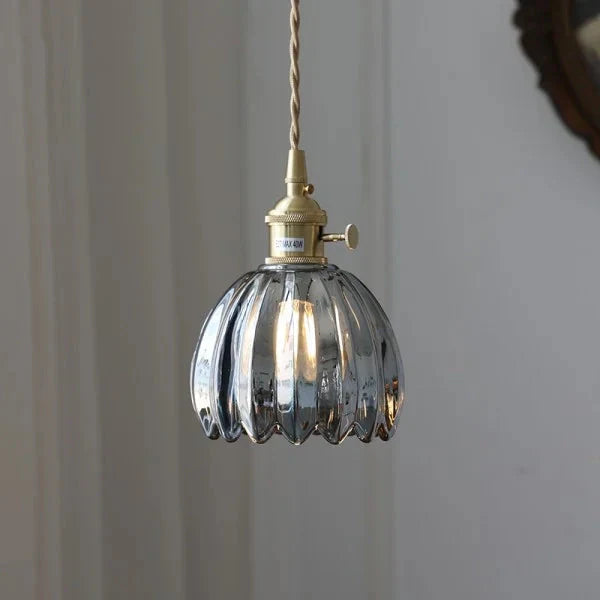 FloraEdo – Japanse Retro Hanglamp in Glas met Bloemen
