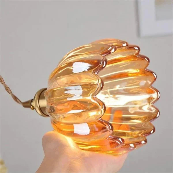 FloraEdo – Japanse Retro Hanglamp in Glas met Bloemen