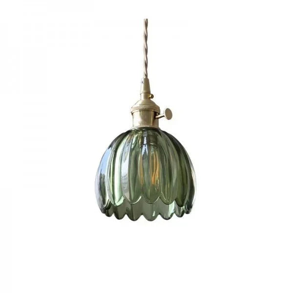 FloraEdo – Japanse Retro Hanglamp in Glas met Bloemen