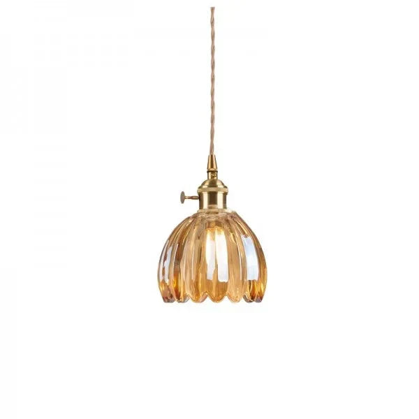 FloraEdo – Japanse Retro Hanglamp in Glas met Bloemen