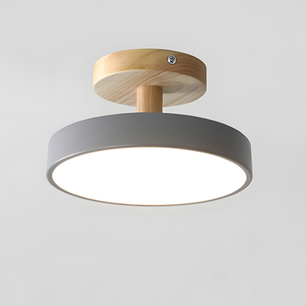 Lumiro | Ronde LED-plafondlamp van hout en metaal