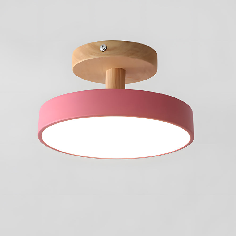 Lumiro | Ronde LED-plafondlamp van hout en metaal
