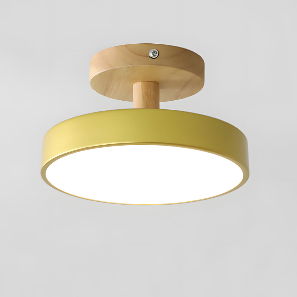 Lumiro | Ronde LED-plafondlamp van hout en metaal