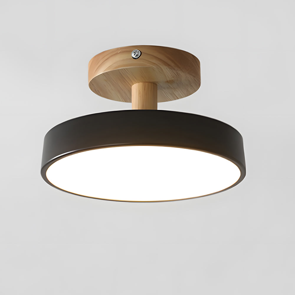 Lumiro | Ronde LED-plafondlamp van hout en metaal