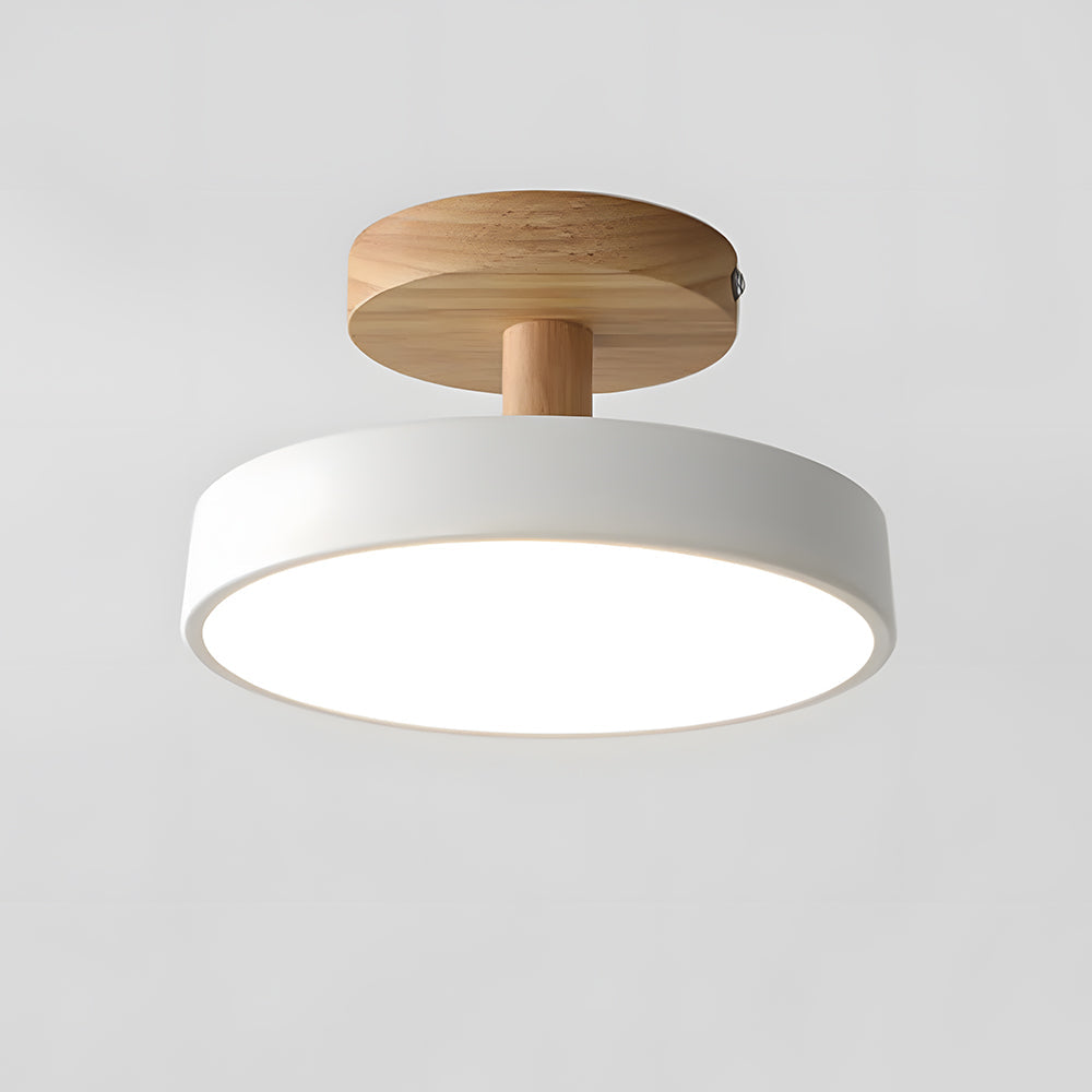 Lumiro | Ronde LED-plafondlamp van hout en metaal