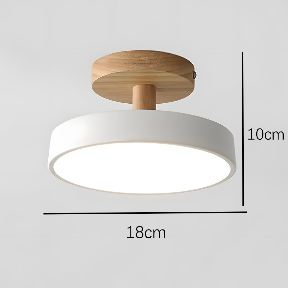 Lumiro | Ronde LED-plafondlamp van hout en metaal