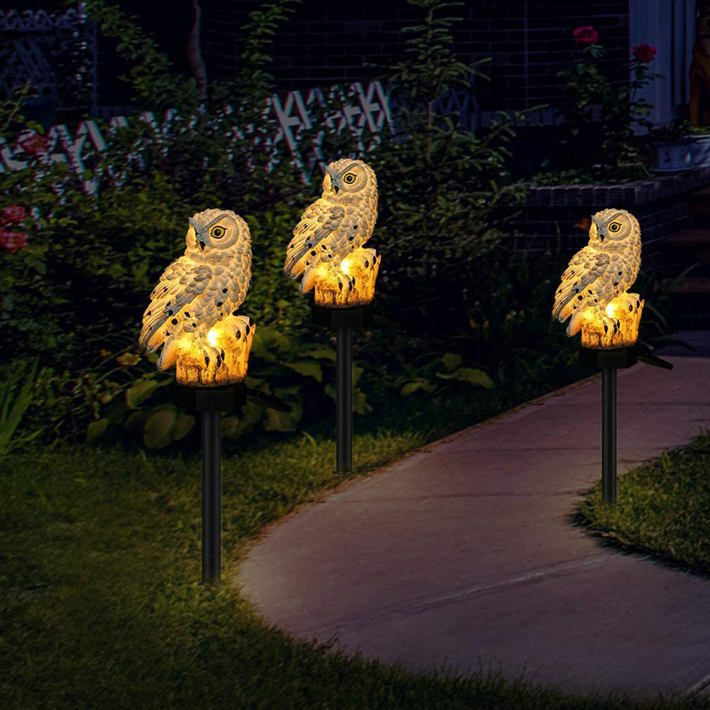 Owlora – Duo van Uil Zonnepanelenlampen voor Tuin