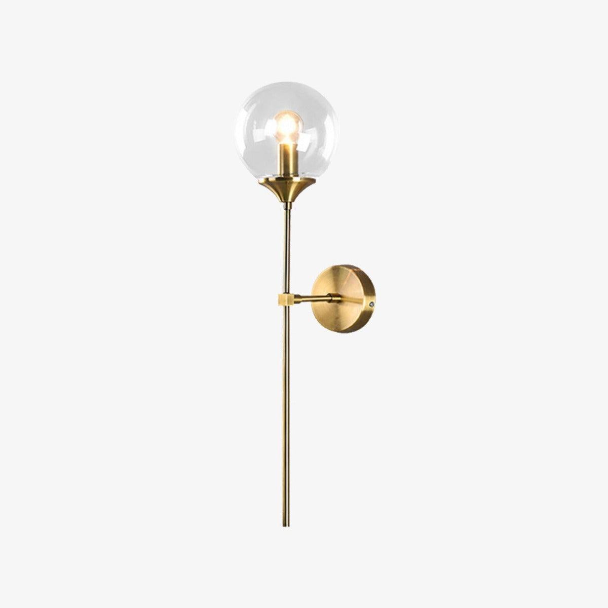 Wandlamp van glas en messing | AuroraArm
