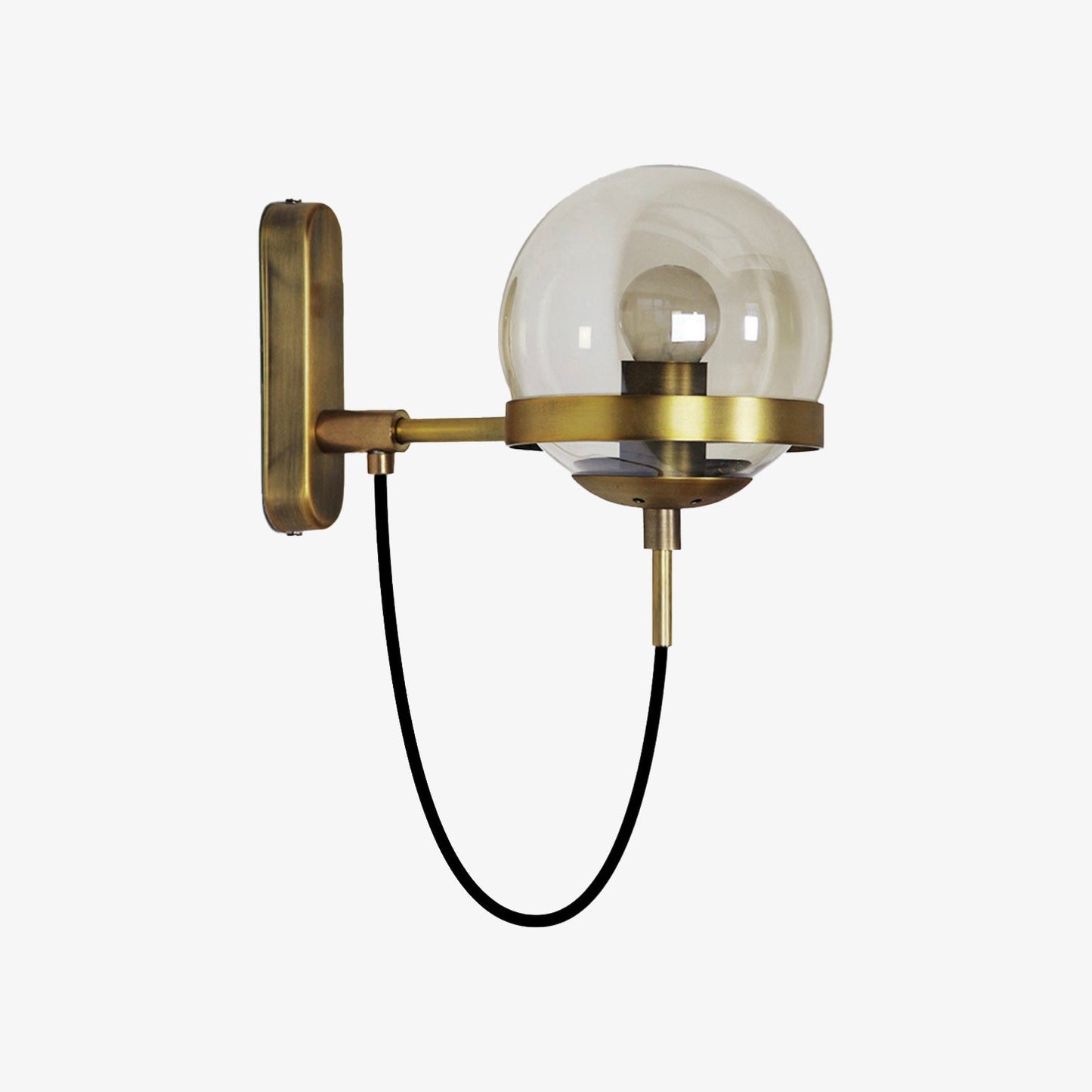 VerreMetal – LED wandlamp van metaal met glazen bol