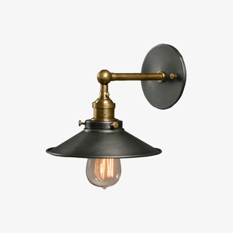 IndusNoir – Industriële wandlamp van zwart metaal