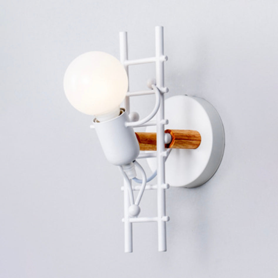 Escal'Art – Wandlamp van metaal en hout met decoratieve figuren voor trap