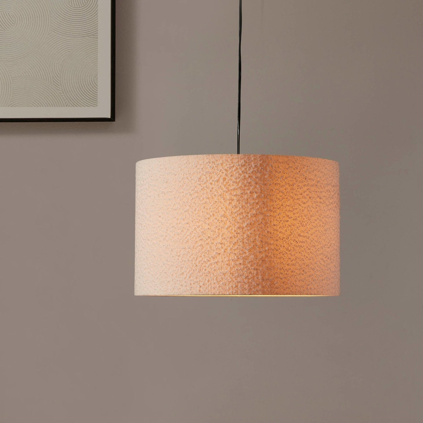 Textura | Plafondlamp Lampenkap van Ecru Bouclé Stof