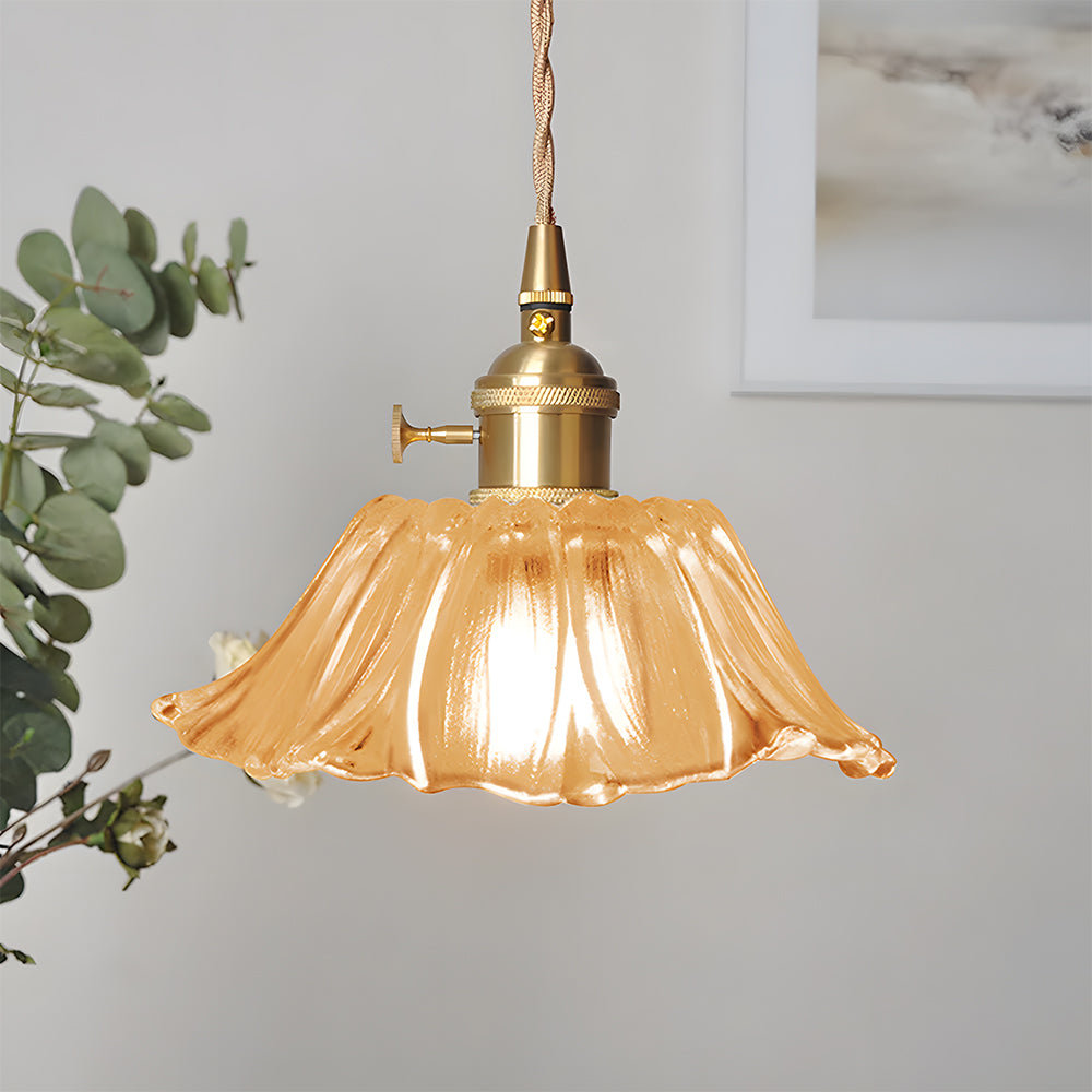 Florinea | Retro glazen hanglamp in bloemvorm