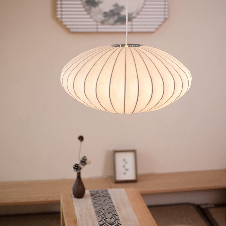 Silkure | Elegante plafondlamp van zijde en metaal
