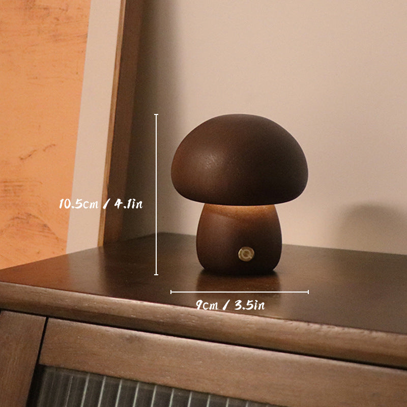 Mycolight – Oplaadbare Houten Paddestoel Tafellamp