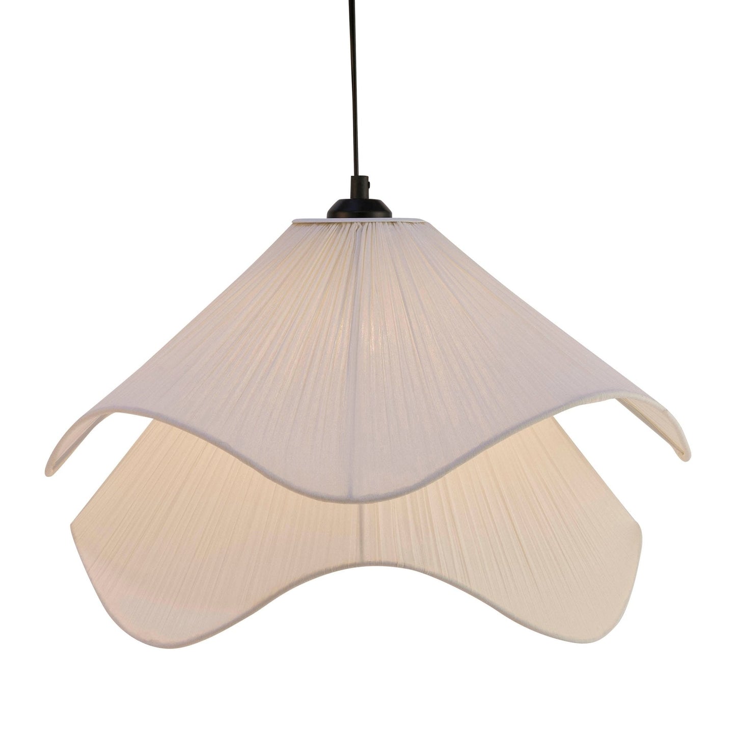 Petalia | Plafondlamp met witte stoffen bloemblaadjes