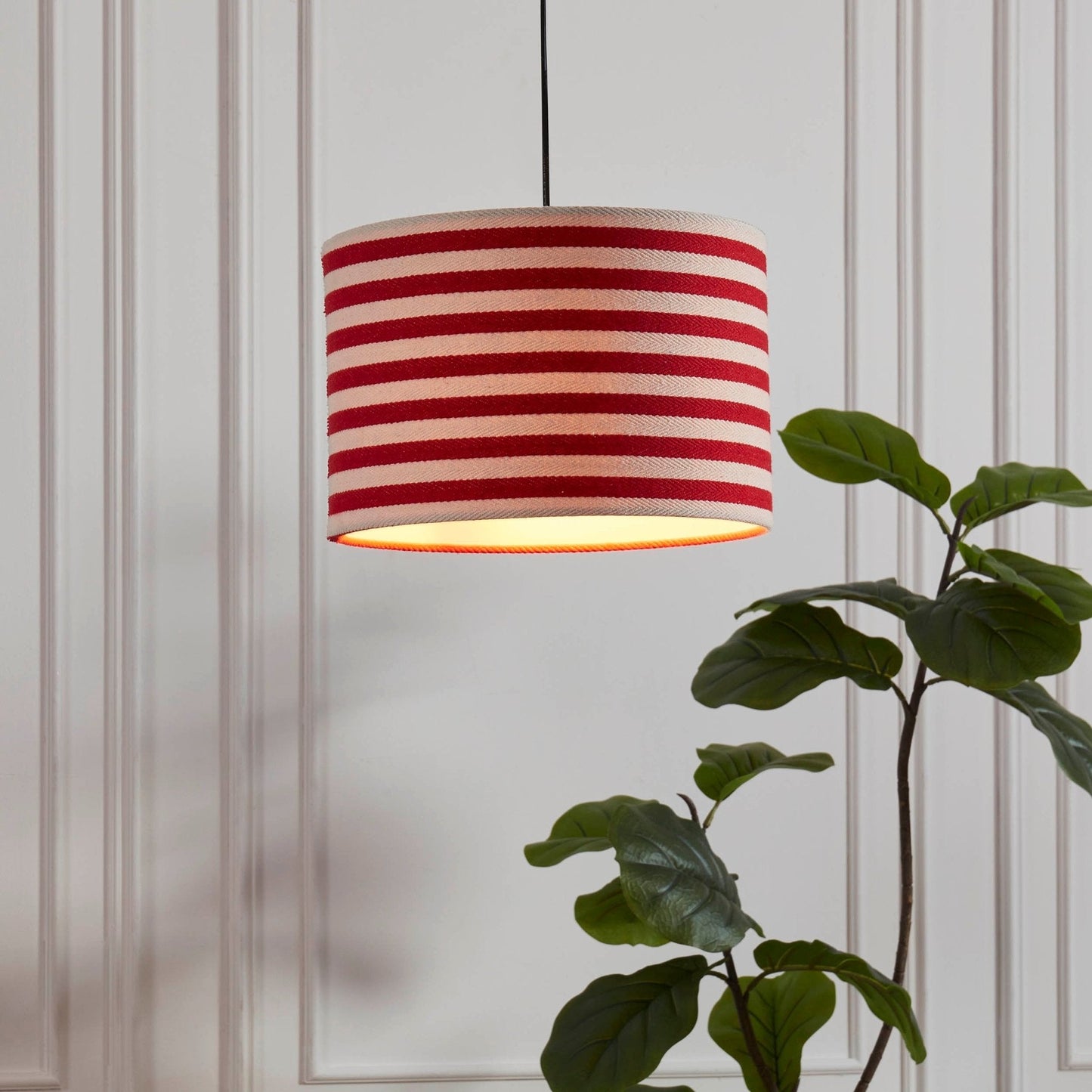 Rivèra | Plafondlamp Lampenkap Gestreept Rood en Wit