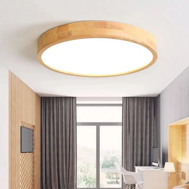 Lunovia | LED Plafondlamp Hout & Acryl met Dimbare Optie