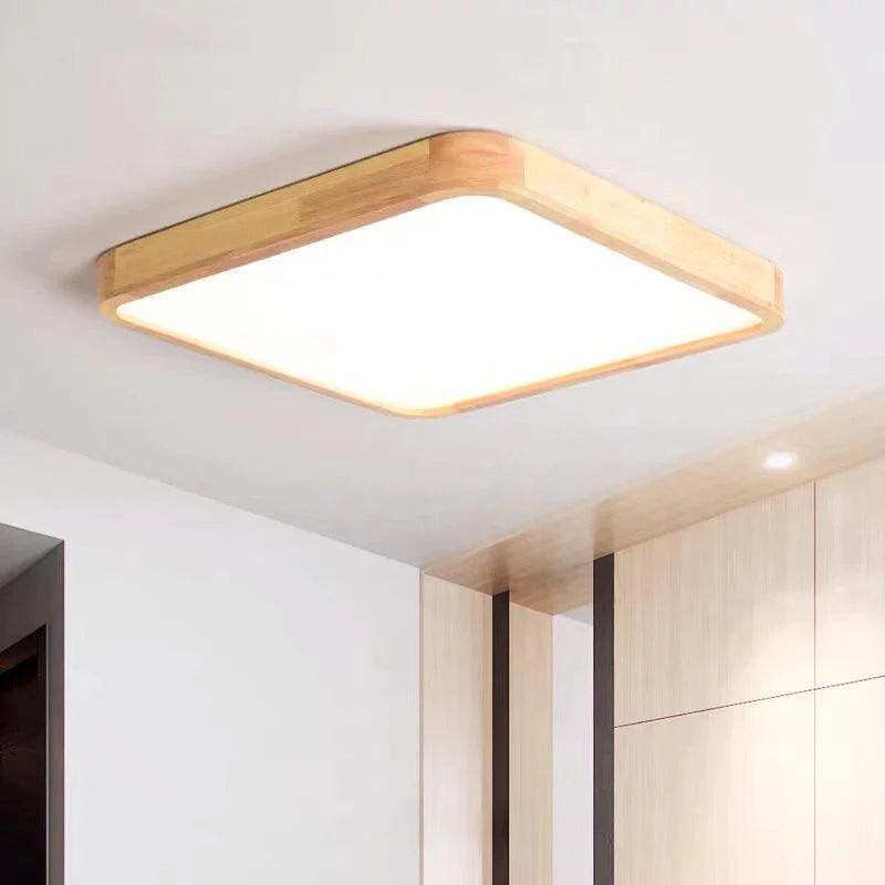 Lunovia | LED Plafondlamp Hout & Acryl met Dimbare Optie