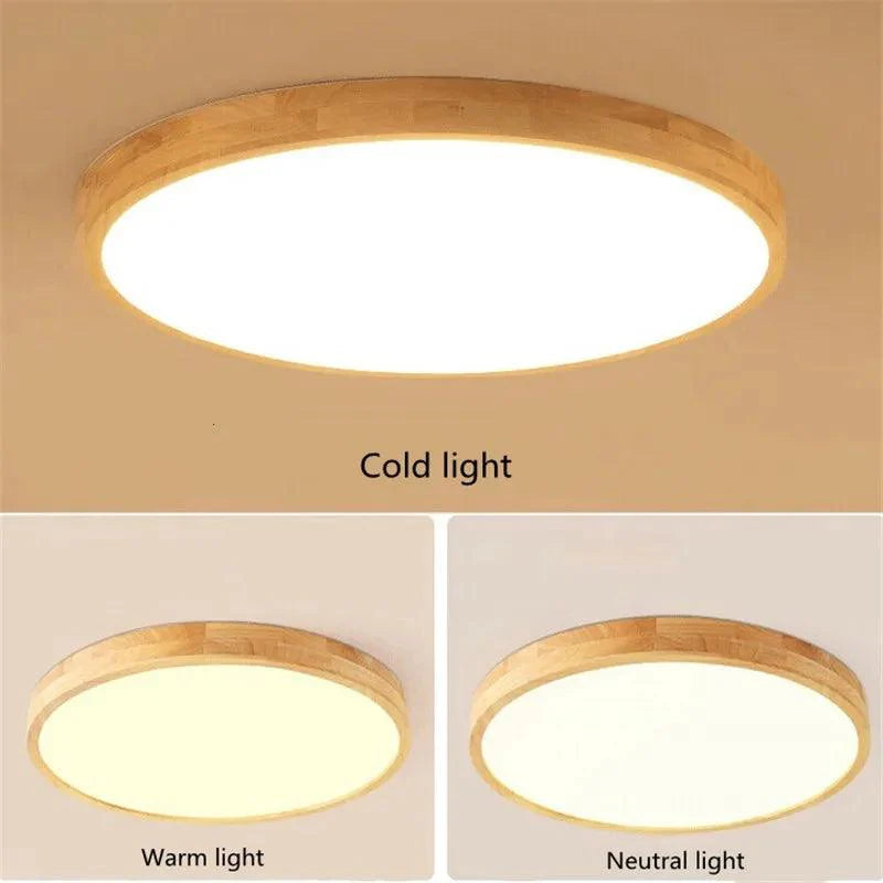 Lunovia | LED Plafondlamp Hout & Acryl met Dimbare Optie