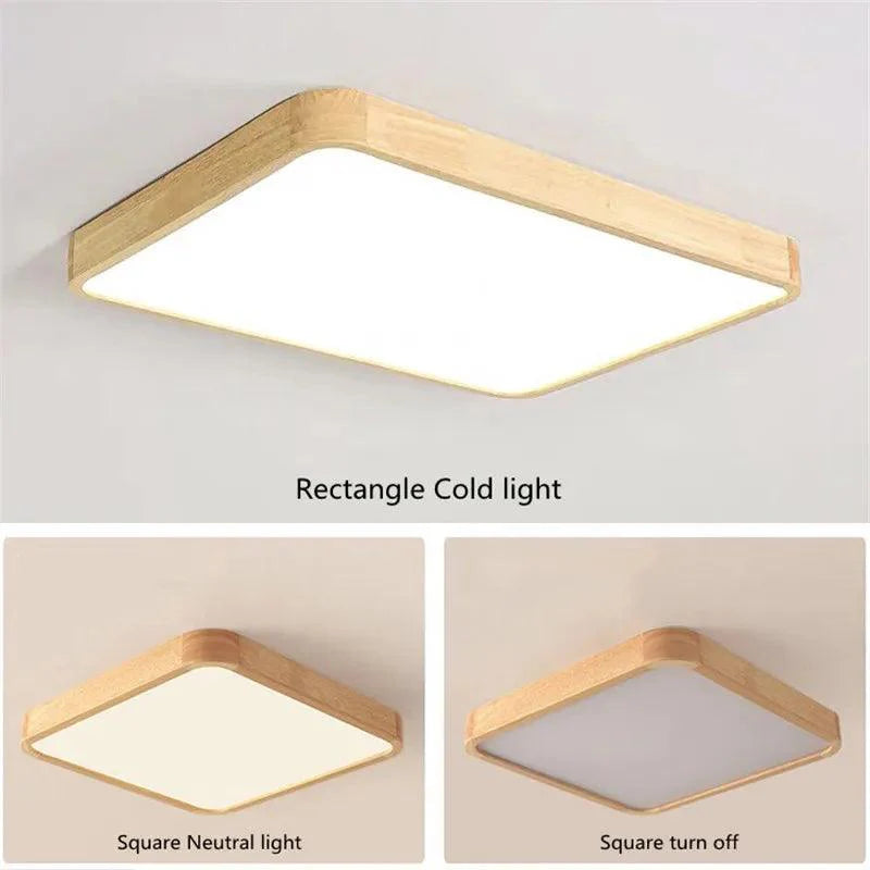 Lunovia | LED Plafondlamp Hout & Acryl met Dimbare Optie