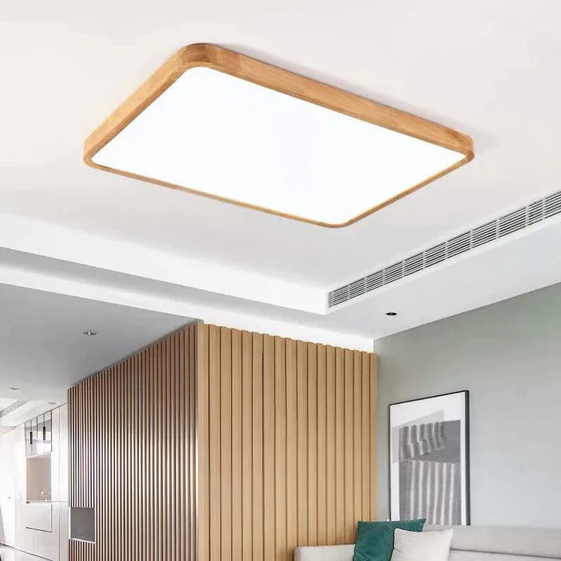 Lunovia | LED Plafondlamp Hout & Acryl met Dimbare Optie