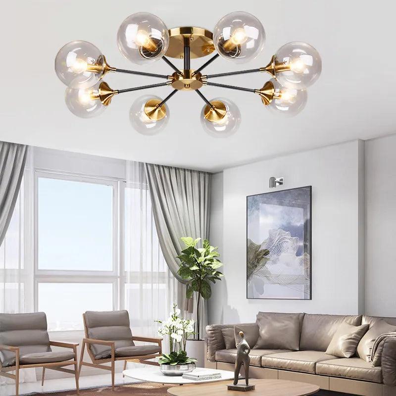 Virella | Glazen geblazen en metalen lamp – Europese stijl