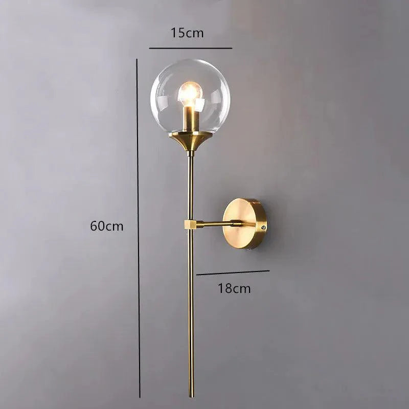 Virella | Glazen geblazen en metalen lamp – Europese stijl