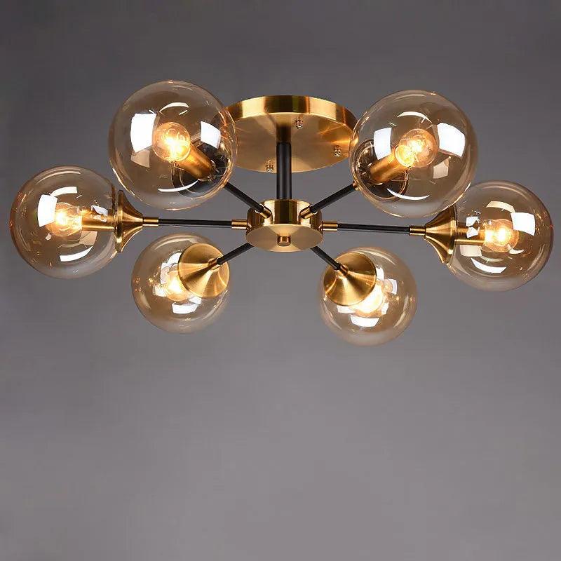 Virella | Glazen geblazen en metalen lamp – Europese stijl